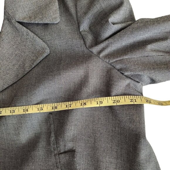 Jones New York Jones Wear‎ Cropped Blazer 16 Micro Check Black Gray Stretch - Picture 6 of 11